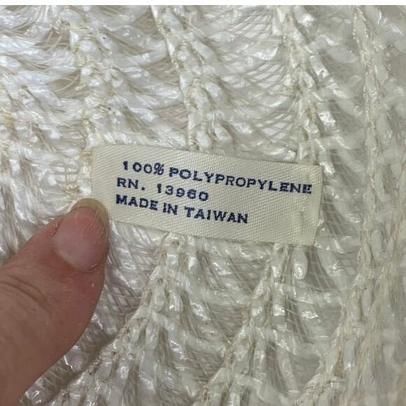 PARIS ACCESSORIES Hat Vintage Floral Straw Wide Brim Beach Sun White  Retro‎ - Picture 7 of 7